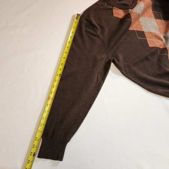 Consensus Sportswear Close-Knit Brown Argyle Pattern Sweater Size Large Mens - Picture 15 of 15